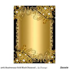 Black And Gold Invitation Background Design 50th Anniversary Gold Black Diamond Floral Swirl Invitation Zazzle Com 50th Anniversary Gold 50th Wedding Anniversary Invitations Gold And Black Background