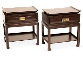 Vintage Asian Style Side Tables Pair Asian Bedroom Decor Asian Furniture Chinese Furniture
