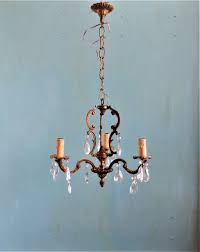 Bronze And Crystal Glass 3 Lamp Birdcage Chandelier Ceiling Etsy Birdcage Chandelier Ceiling Lights Chandelier