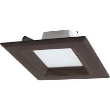 Volume Lighting 1 Light Indoor Outdoor 6 In 3000k Antique Bronze Integrated Led Recessed Retrofit Downlight And Square Trim And Lens V8533 79 The Home Depot