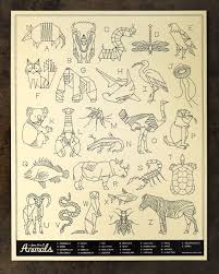 Neighborhood Studio Animals A Z Geometric Animals Alphabet Art Drawings