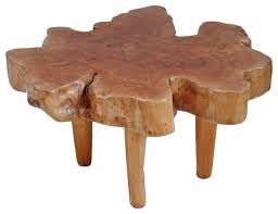 Make holes in the tree stump for inserting the wheels. Chestnut Lychee Stump Coffee Table Rustic Coffee Tables By Design Mix Furniture Houzz