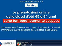 Questa mattina personale delle strutture sanitarie della regione lazio si è recato all'ingresso di via giacomo folchi dell'ospedale spallanzani, nell'area di biocontenimento, per il ritiro dei lotti vaccinali e il successivo trasporto presso le strutture vaccino covid, lo smistamento delle dosi verso le regioni. Vaccini Covid Lazio Sospese Prenotazioni Online Per 65 E 64enni Siero Astrazeneca Anche Per 75 70 Anni Corriere It