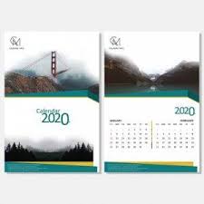 Hade Simple Wall Calendar Design 2019 And 2020 Template Psd Lịch