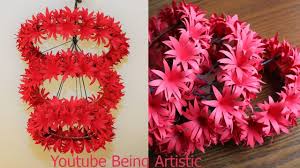 Paper & beads wall hanging using paper quilling. Hanging Origami Flowers