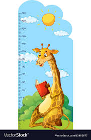 Growth Chart Ruler With Giraffe Reading Book