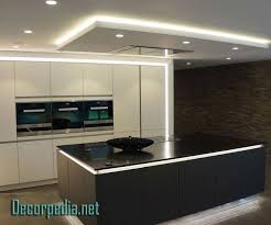 Kitchen Pop Design Pop False Ceiling Design For Kitchen With Led Lights Kitchen Recessed Lighting Kitchen Ceiling Kitchen Lighting