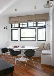 L Shaped Breakfast Nook With Black Dining Chairs Jennifer Worts Design Cottage Dining Rooms Living Room Bench Breakfast Nook Cushions