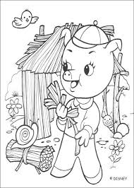 Discover This Amazing Coloring Page Of Three Little Pigs Movie Here Fifer Building His Straw House A Dra Three Little Pigs Little Pigs Disney Coloring Pages