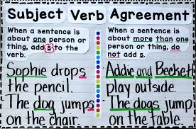 Subject Verb Agreement Anchor Chart Singular Plural Nouns