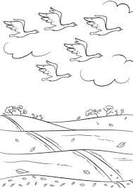 Birds Fly South In Autumn Coloring Page Coloring Pages Birds Flying Bird Coloring Pages