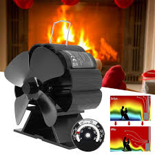 Skip to content call us at: Miuline Wood Stove Fan For Gas Pellet Log Wood Buring Stoves Fireplace Fan 4 Blade Black Stove Thermometer Walmart Com Walmart Com
