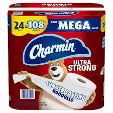 Charmin has released a new roll of toilet paper that is nearly three times the size of the company's regular product. Charmin Ultra Strong Toilet Paper Bulk Mega Rolls 308 Sheets Roll 24 Rolls Sam S Club