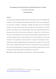 Pdf The Application Of The Death Penalty For Drug Related Crimes In Vietnam Law Policy And Practice