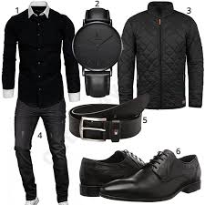 Schwarzes Business Outfit Mit Hemd Jeans Und Schuhen Outfits4you De Herren Outfit Mannliche Mode Business Outfit Herren