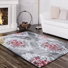 Sie möchten einen modernen akzent in ihrem wohnzimmer, in ihrem schlafzimmer, in der küche oder im flur setzen! Vintage Teppich Blumen Muster Meliert Kurzflor Teppich De