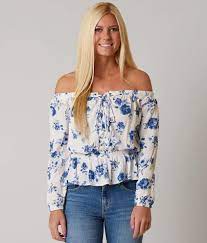 Gimmicks Floral Lace Up Top Women S Women Shirts Blouse Floral Tops Tops