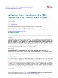 Pdf A Chart Of Conversion Supporting Epr Paradox Vs Bells