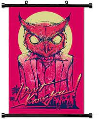 Wall Scroll Poster with Hotline Miami Rasmus Art Mask Owl Minimalism Home  Decor Wall Posters Fabric Painting 23.6 X 35.4 Inch : Amazon.ca: Home
