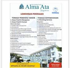 Lowongan Kerja Universitas Alma Ata Pendidikan Universitas Teratai