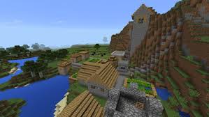 Minecraft circle house in mountain. These Are The Best Minecraft Pe Village Seeds For Lazy People Minecraft Minecraft Pocket Edition
