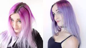 If the red is orange based it will go brownish purple, the sort of 'natural' red/purple you get with box dyes. Sterling Silver Hair Dye Over Faded Purple Youtube