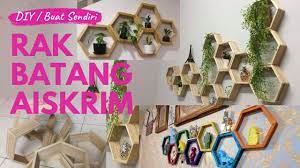 Cara hasilkan rak diy dari batang aiskrim untuk dekorasi dinding. Koleksi Gambar Rak Batang Aiskrim Hasil Diy Atau Buatan Sendiri Youtube