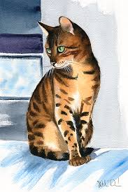 Bengal Cat Painting Greeting Card For Sale By Dora Hathazi Mendes Cats are small, furry animals that are often kept as pets throughout the world.