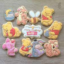 Baby Winnie The Pooh Cookies Disney Baby Shower Baby Shower Cookies Baby Bear Baby Shower