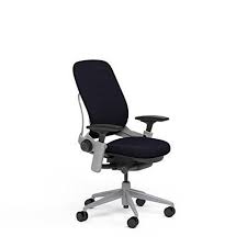 Steelcase Leap Desk Chair In Black Fabric Highly Adjustable Arms Platinum Frame And Base Open Box Black Leather Seating Steelcase Desk Chair