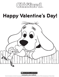 Clifford S Valentine S Day Coloring Sheet Worksheets Printables Scholastic Parents