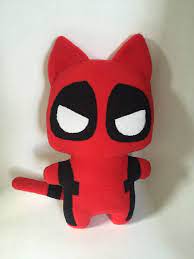 Catpool The Comic Cat Superhero Stuffed Animal Plush Toy Handsewn Ecofriendly Munecos De Fieltro Manualidades En Tela Manualidades Con Moldes