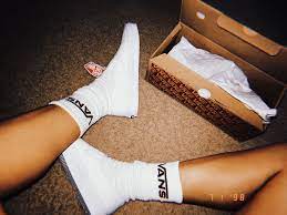 White Slip On Vans With White Vans Socks White Slip On Vans Vans Socks White Vans Outfit
