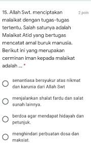 Malaikat raqib adalah malaikat yang bertugas untuk mencatat semua amal baik yang dilakukan manusia. Tugas Malaikat Israfil Adalah Brainly