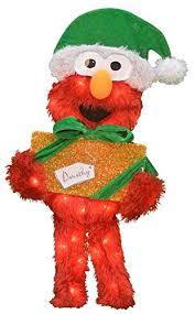 When choosing a good style of wood to cut for yard decorations for christmas or any other holiday, it is important to choose wood that isn't warped, that. Productworks 24 Inch Pre Lit Sesame Street Elmo With Present Christmas Yard Decoration 35 Lights Amazon In Garden Outdoors