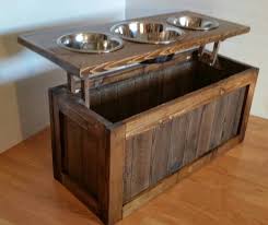 Small Raised Dog Feeder With Storage 3 Bowl Dog Feeder Pet Feeder Western Feeder Elevated Feeder Three Bowl Dog Feeder Raised Dog Feeder Dog Bowl Stand Raised Dog Bowls
