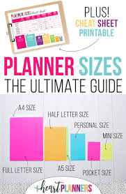 planner sizes the ultimate guide i heart planners