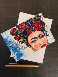 Frida Greeting Cards Blank Inside by Paulina