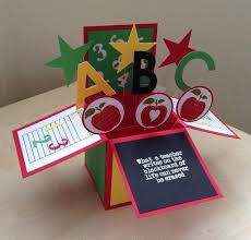 Female Teacher Birthday Card For Teacher Handmade Teacher Card In A Box Google Search Exploding Box Card Pop Up Box Cards Cards Handmade