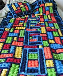 Lego picnic blanket red plaid ground cover vip exclusive new in wrap 49 x 58. Lego Inspired Blanket Crochet Lego Crochet Blanket Patterns Crochet