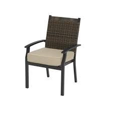 Hampton Bay Jasper Ridge Galvanized Steel Wicker Back Stationary Outdoor Patio Dining Chair With Standard Tan Cushion 2 Pack 2026 Dm1 Wb The Home Depot Patio Dining Chairs Wicker Dining Chairs Outdoor Rocking Chairs