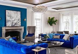 Cobalt blue is one among the most striking and alluring color that grabs attention at once. Gorgeous Cobalt Blue And White Living Room Decor With Cobalt Blue Velvet Tufted Sofas Blue Living Room Decor Blue Sofas Living Room White Living Room Decor