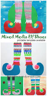 Mixed Media Elf Shoes The Pinterested Parent Christmas Art Projects Holiday Art Projects Christmas Arts And Crafts
