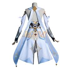 You are purchasing a single painted miniature a lumine traveler from the game genshin impact. Genshin Impact Lumine Cosplay Costume Female Traveler White Suit