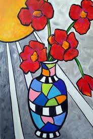 Flower Power Painting In 2020 Flower Art Painting Abstract Flower Art Flower Art Drawing