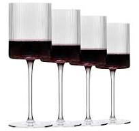 Amazon.com | Ribbed Wine Glasses | Unique Fluted Design ...