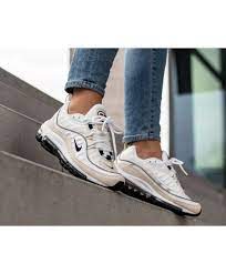 Women nike air vapormax 2018 kpu sneakers sku96931 245 best copuon. Nike Air Max 98 Trainers In White Black Fossile Nike Air Max Blanche Nike Air Max Nike Air