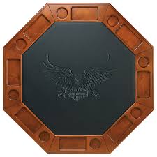 Embossed bar & shield in the center of the table surrounded by a ring of beautiful hardwood inlay flames creates a subtle, yet striking combination. Harley Davidson Poker Table And Chairs Drinkstuff