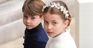 Adorable moment Princess Charlotte holds Louis' hand during Coronation