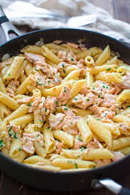 Creamy Salmon Pasta Use Canned Salmon Add Vegetables Salmon Pasta Recipes Creamy Salmon Pasta Salmon Pasta